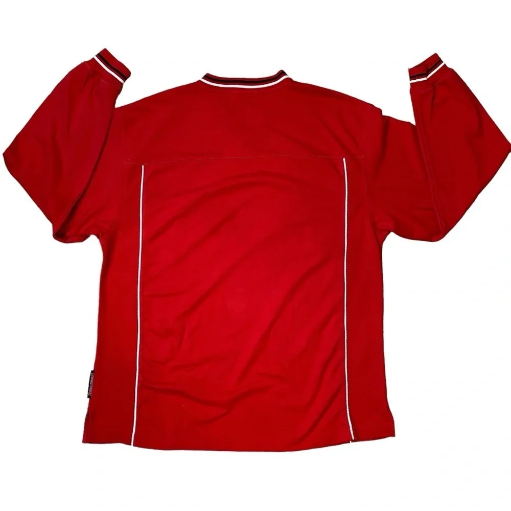 VINTAGE Tampa Bay Buccaneers Sweatshirt Mens XL Red V Neck NFL Football - Picture 7 of 12